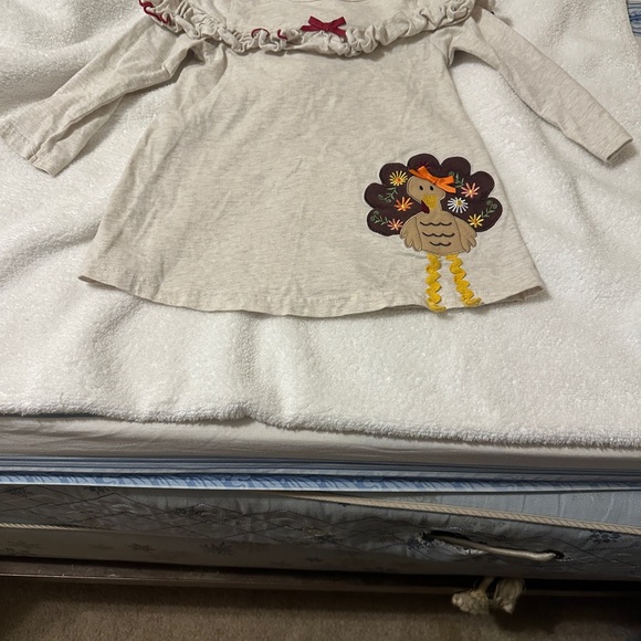 Googled toddlers Thanksgiving shirt bow with cute turkey design 3T - Picture 1 of 6